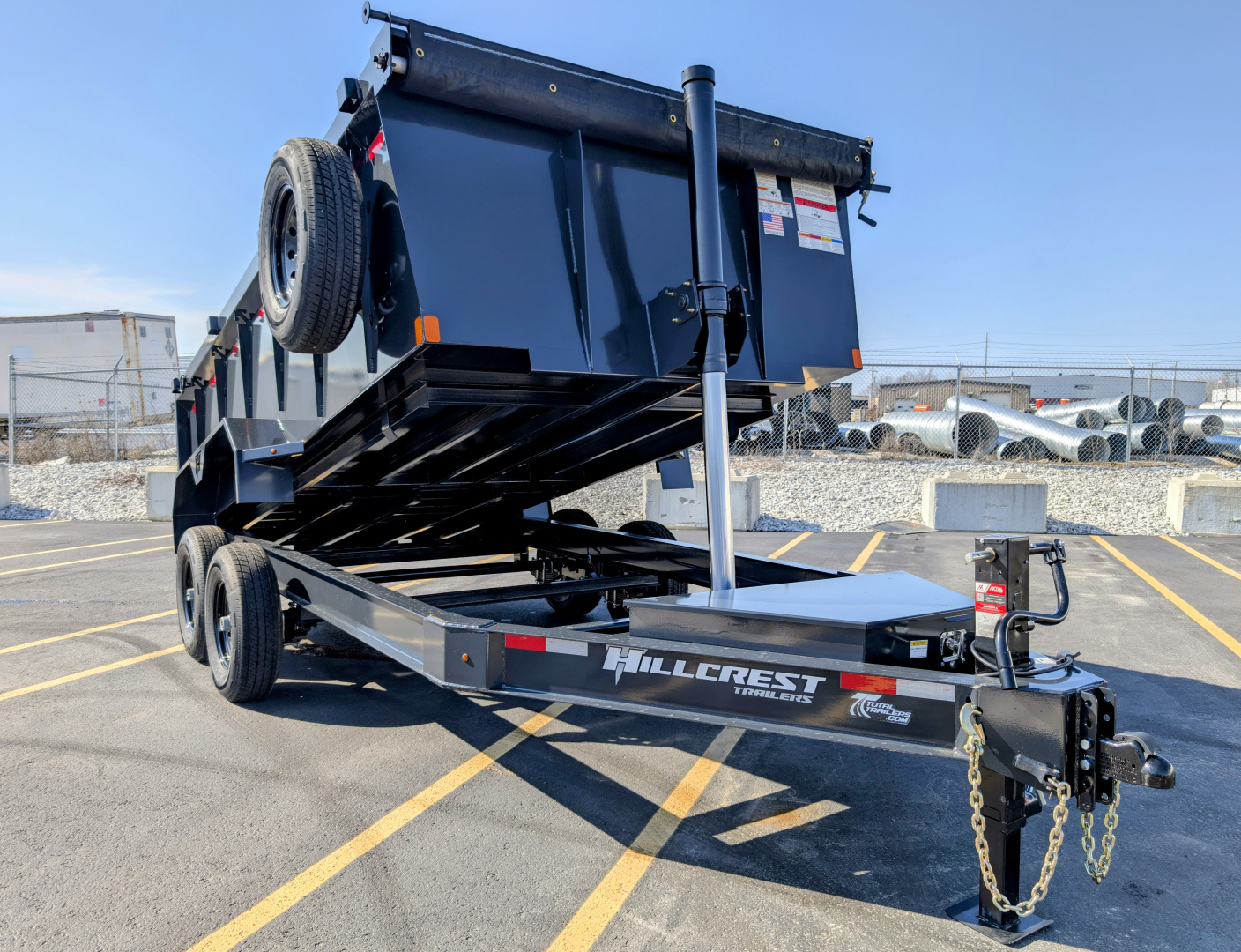 New Hillcrest 14714SD 40" Tall Sides Telescopic 7ga Floor 14K (GVWR) Dump Trailer