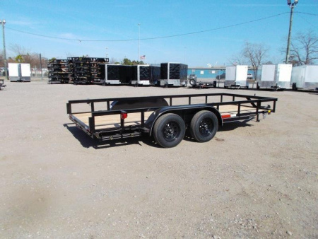 New 2026 J&C Trailers 83x16 Utility Trailer / Lowboy Trailer / 2  Bulldog Coupler / 5ft Slide Out Ramps / Electric Brakes