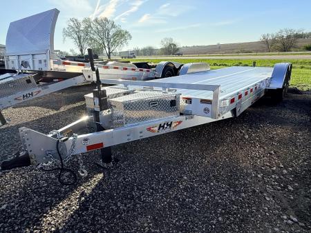 New 2026 H&H Aluminum 82 x24' 14k Electric Tilt Low Profile Speed Loader Car Hauler Trailer