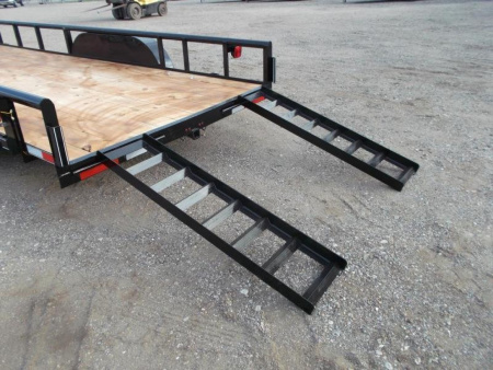 New 2026 J&C Trailers 83x20 Utility Trailer / Lowboy Trailer / 5ft Slide Out Ramps / Electric Brakes / 2" Bulldog Coupler / Heavy Duty Pipetop