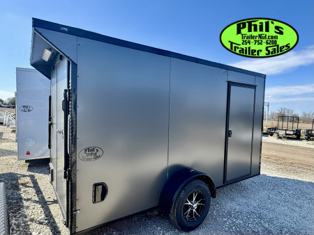 New 6X12 Cargo / Enclosed Trailer UPGRADED .080 SCREWLESS EXTERIOR, REAR WING & ALUMINUM WHEELS