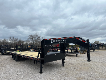 New 2026 Coffee Creek MFG 102  x 27' Gooseneck Flatbed Deckover Trailer
