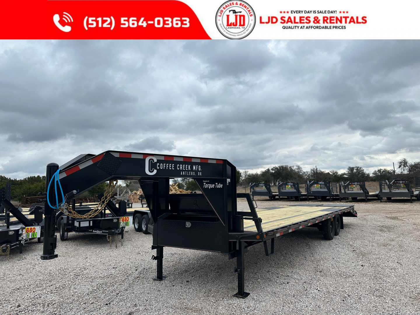 New 2026 Coffee Creek MFG 102" x 30' Gooseneck Flatbed Deckover Trailer