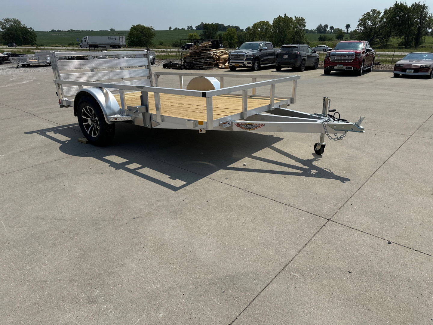 New 2026 H&H Aluminum 76"x12' 3k Rail Side Utility Trailer