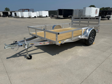 New 2026 H&H Aluminum 76"x12' 3k Rail Side Utility Trailer