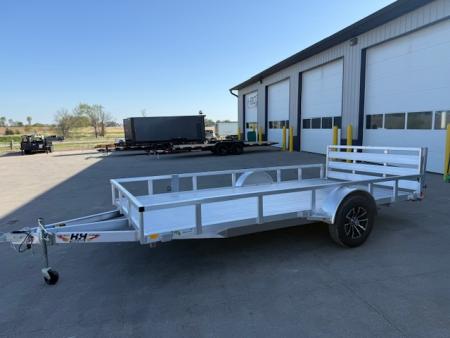 New 2026 H&H Aluminum 82"x14' 3k Rail Side Utility Trailer