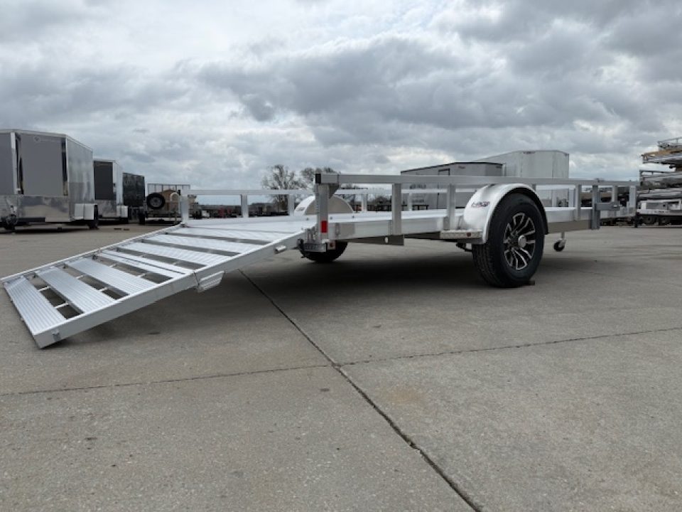 New 2026 H&H Aluminum 82"x14' 5k Rail Side Utility Trailer