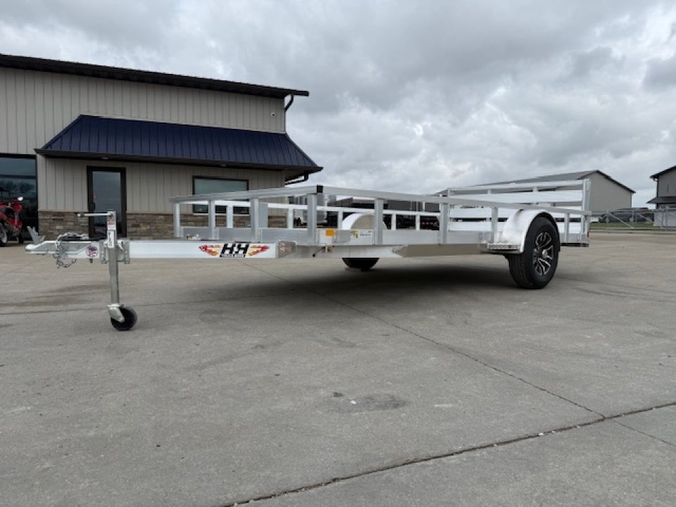 New 2026 H&H Aluminum 82"x14' 5k Rail Side Utility Trailer