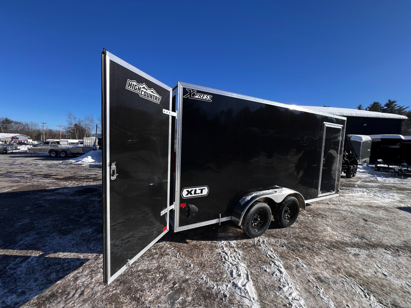 New 2026 High Country 7x16 + 18" V-Nose/ XLT Aluminum trailer /Barn Door/ 7'interior -7000GVW