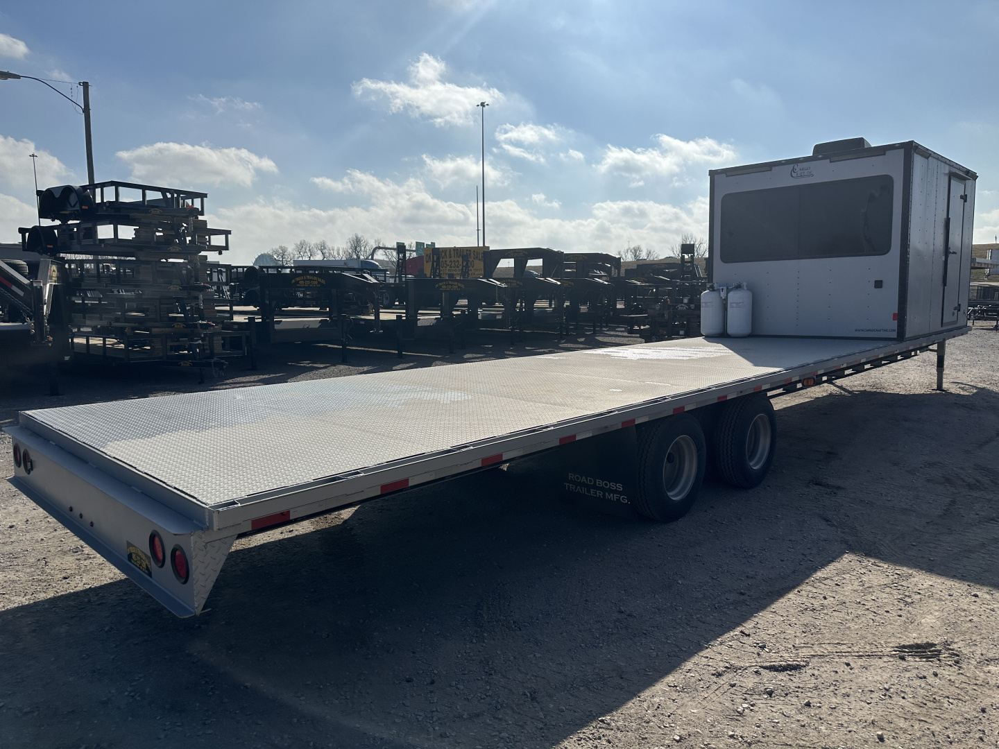 New 2025 Road Boss 40' Gooseneck Flatbed / Crew House Office Trailer