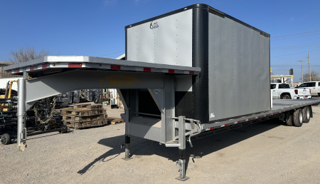 New 2025 Road Boss 40' Gooseneck Flatbed / Crew House Office Trailer