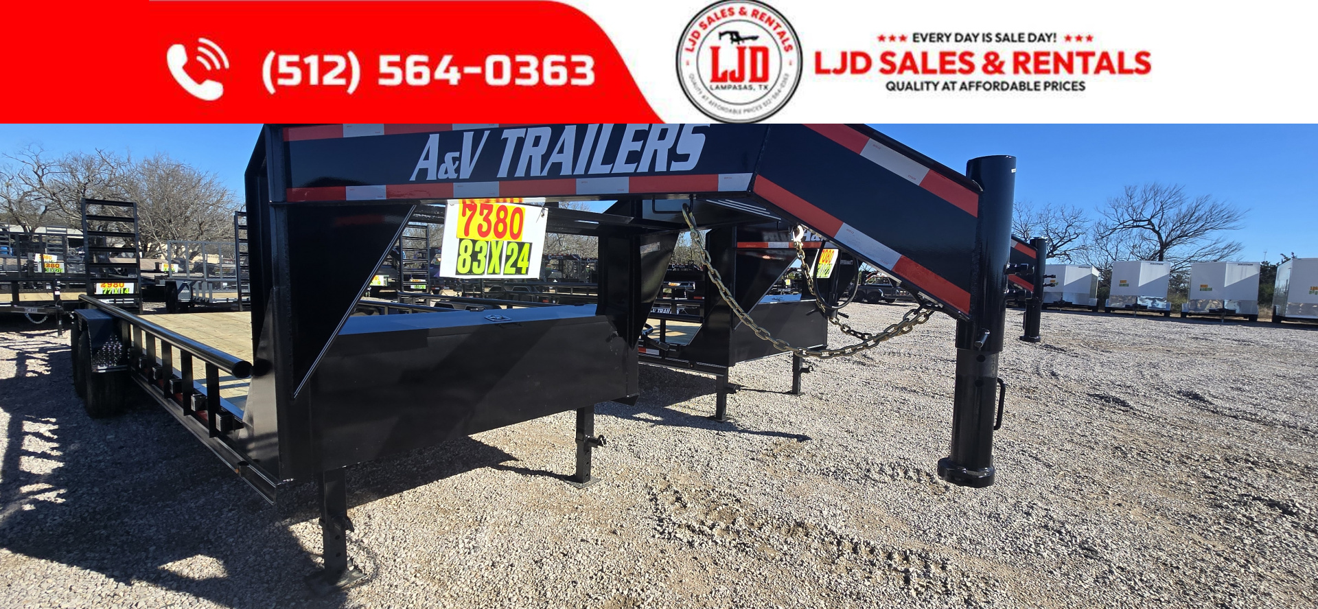 New 2026 A&V - 83  x 24' - HD Pipetop Equipment Trailer