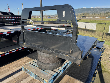 New 2026 Sure-Trac 7x8.5 Steel Flatbed Truck Bed w/ Gooseneck Receiver