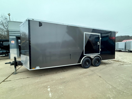 New 2026 Stallion Manufacturing LLC 8.5' X 20' #5200 Tandem Axle Rear Ramp Beavertail Cargo / Enclosed Trailer