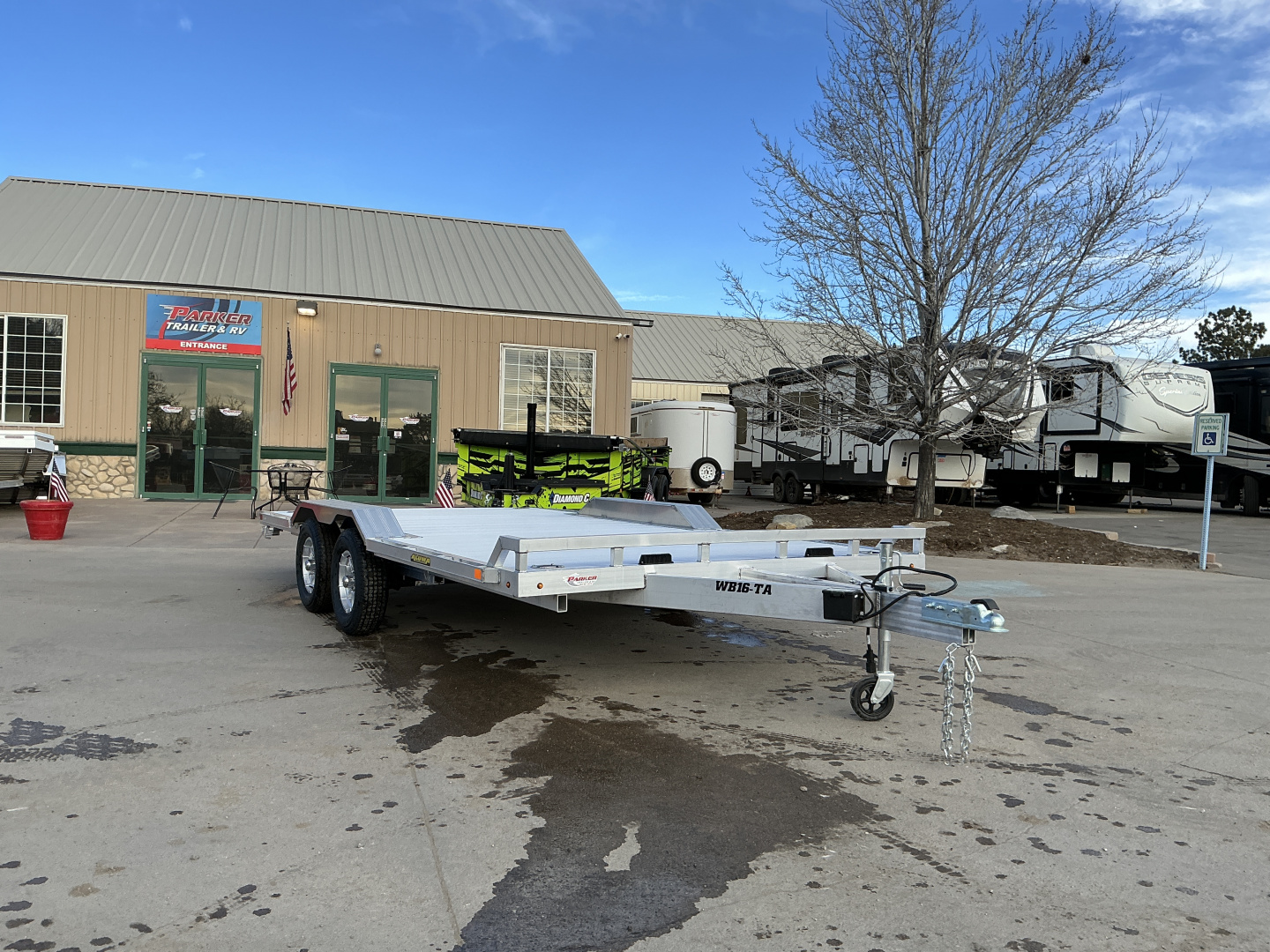 New 2026 Aluma WB16-TA-EL-DOF-R-RR-RTD Flatbed Trailer