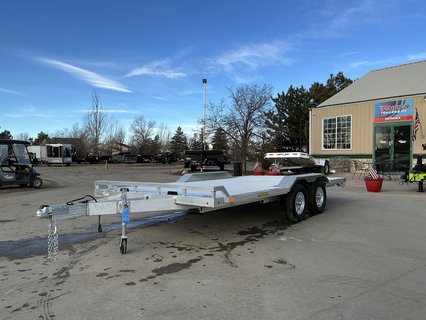 New 2026 Aluma WB16-TA-EL-DOF-R-RR-RTD Flatbed Trailer