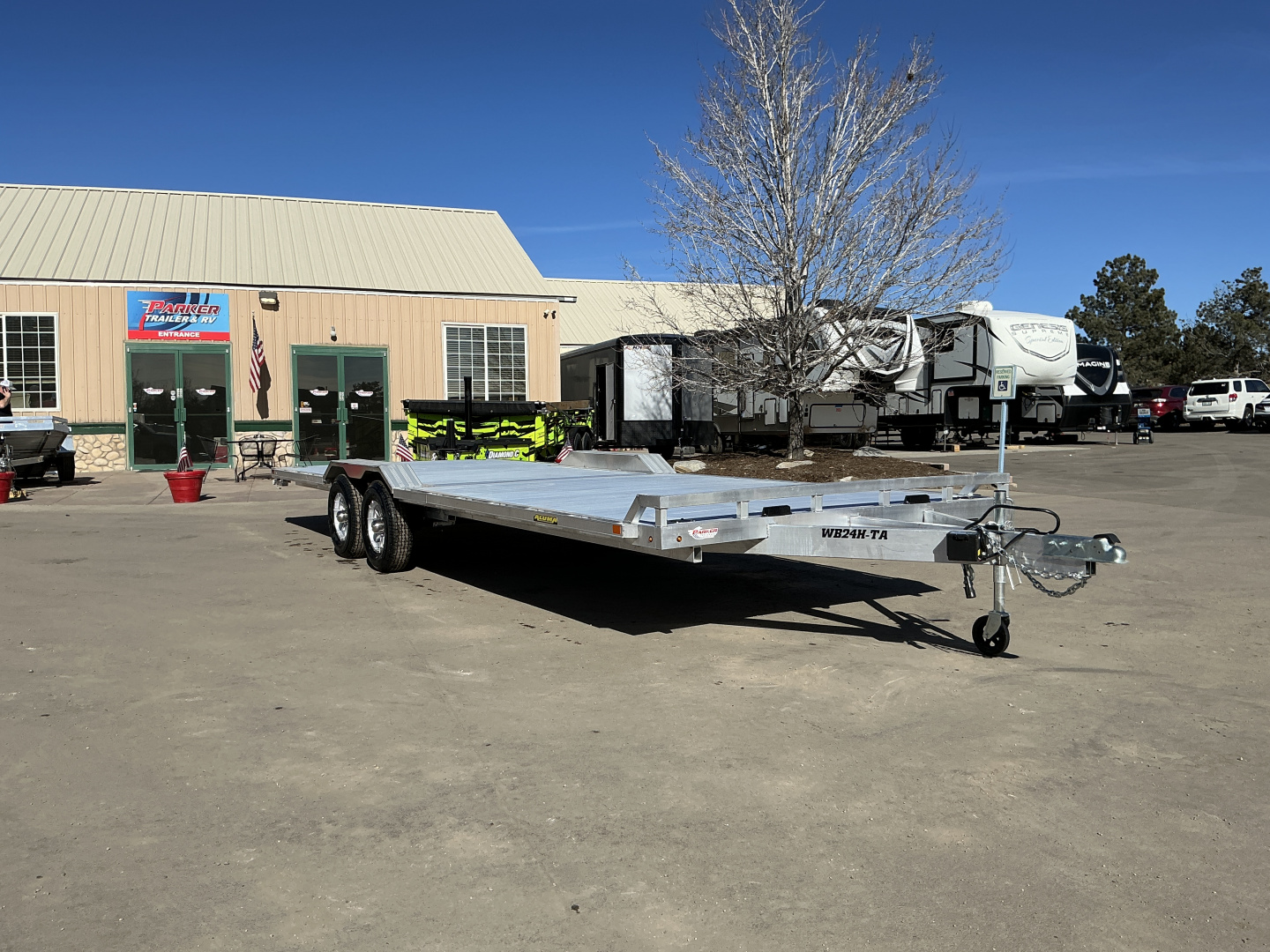 New 2026 Aluma WB24H-TA-EL-DOF-R-RR Flatbed Trailer
