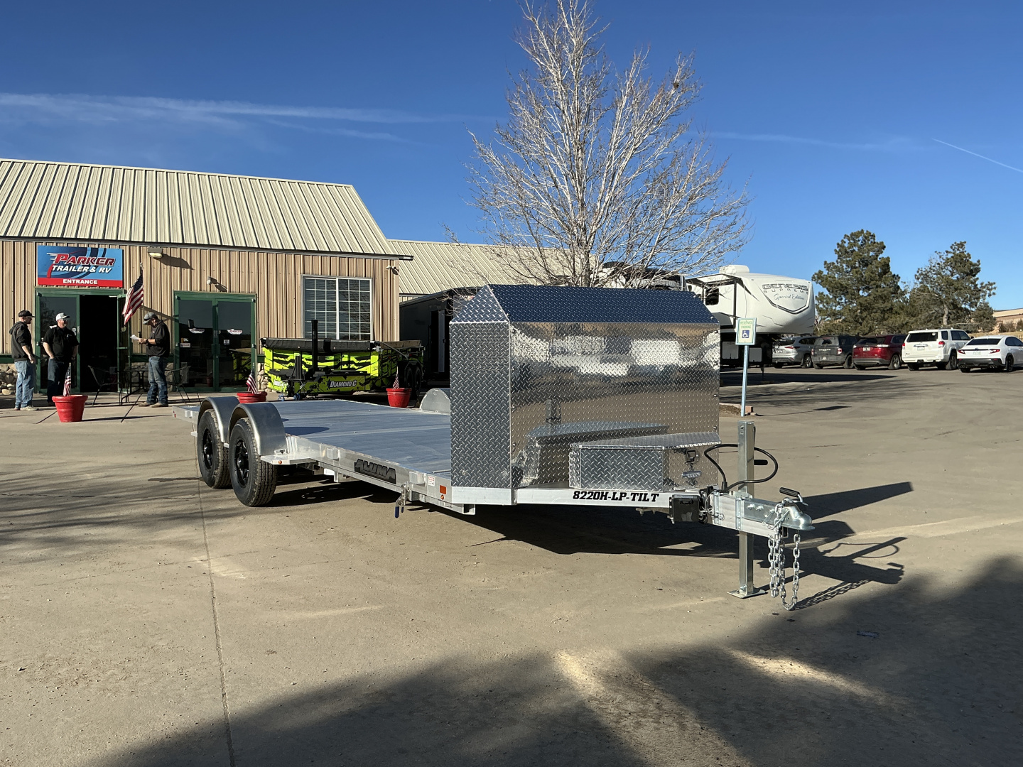 New 2026 Aluma 8220H-LP-TILT-TA-EL-R-RTD Flatbed Trailer