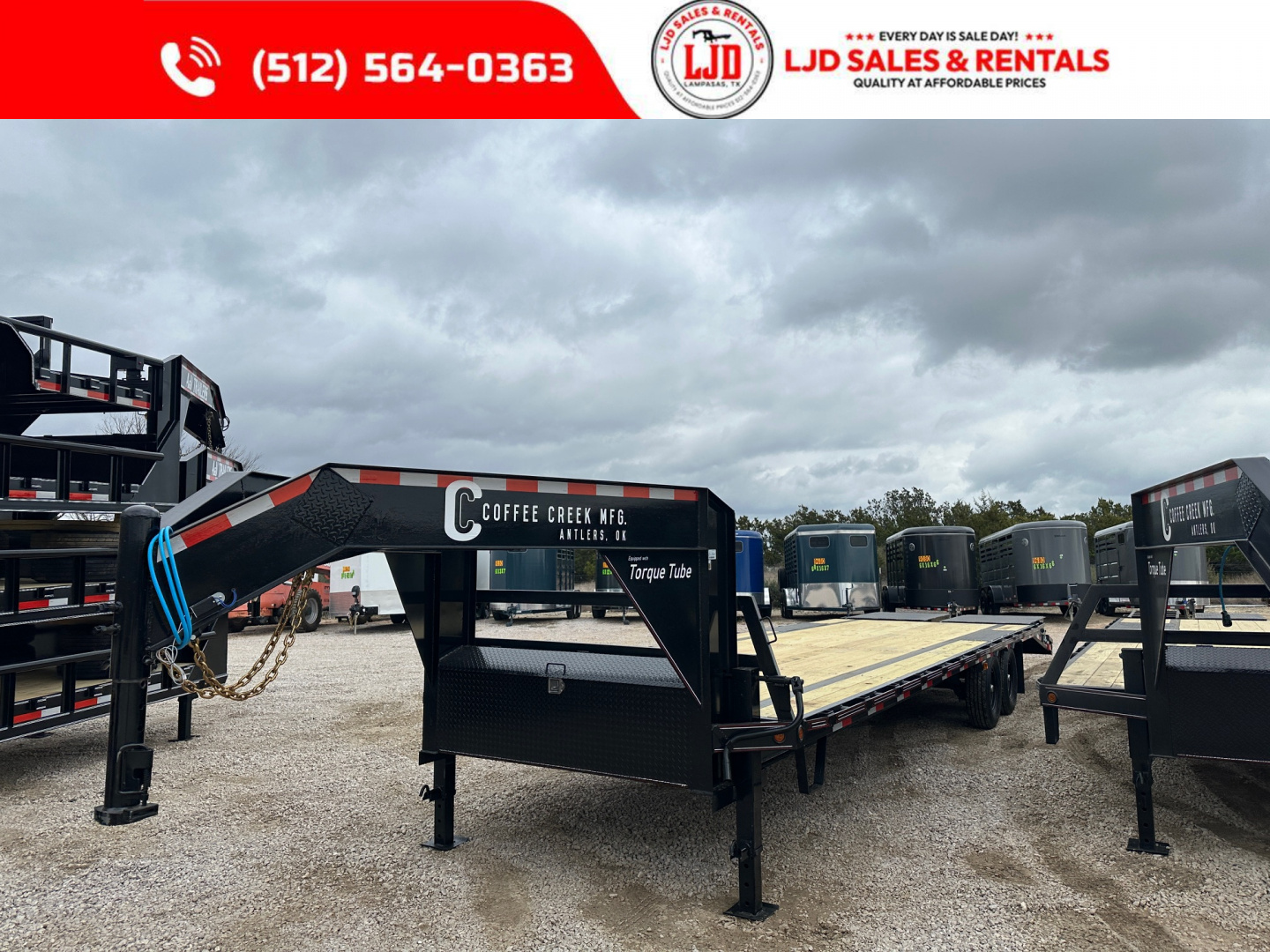 New 2026 Coffee Creek MFG 102" x 30' Gooseneck Flatbed Deckover Trailer