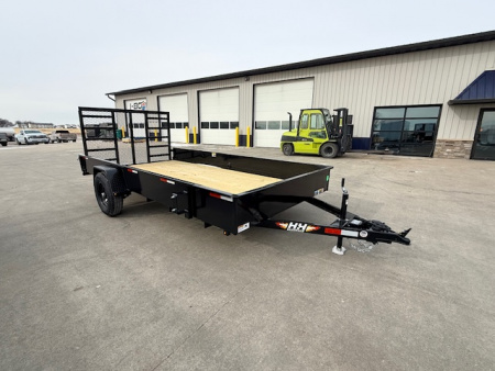 New 2026 H&H Black 82 x14' 5k Solid Side Utility Trailer
