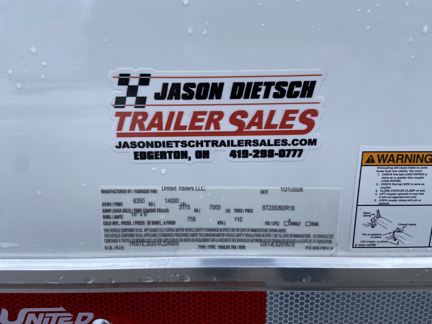 New United UXT 8.5x20 Cargo Enclosed Trailer