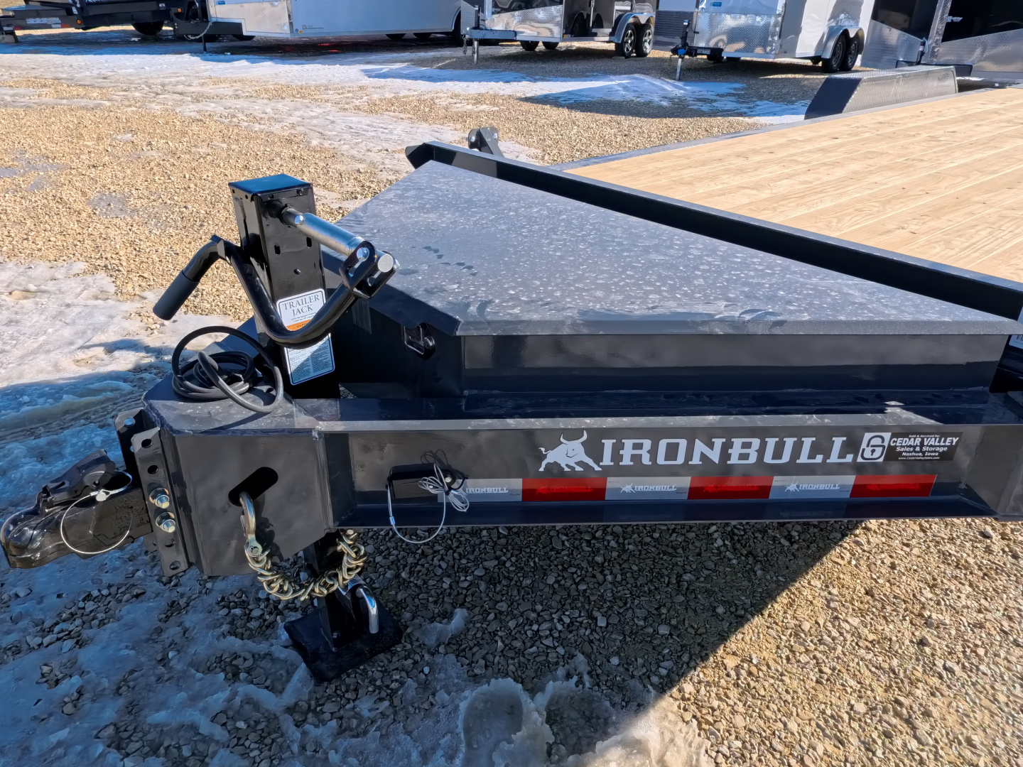New 2026 Iron Bull 83 x 22 EWB Equipment Trailer with 14,000 lb. GVWR & Rampage Ramps in Ranch Gray
