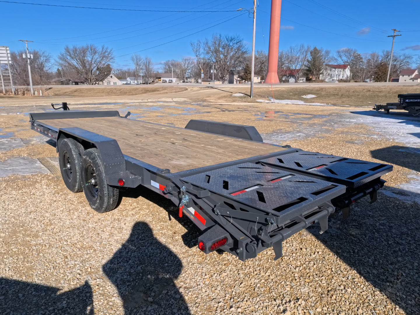 New 2026 Iron Bull 83 x 22 EWB Equipment Trailer with 14,000 lb. GVWR & Rampage Ramps in Ranch Gray
