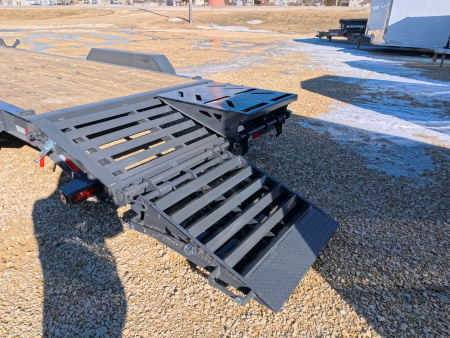 New 2026 Iron Bull 83 x 22 EWB Equipment Trailer with 14,000 lb. GVWR & Rampage Ramps in Ranch Gray