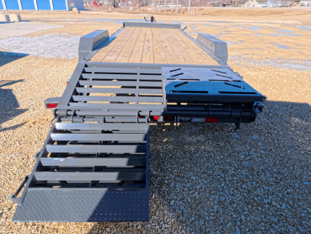 New 2026 Iron Bull 83 x 22 EWB Equipment Trailer with 14,000 lb. GVWR & Rampage Ramps in Ranch Gray