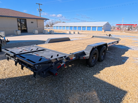New 2026 Iron Bull 83 x 22 EWB Equipment Trailer with 14,000 lb. GVWR & Rampage Ramps in Ranch Gray