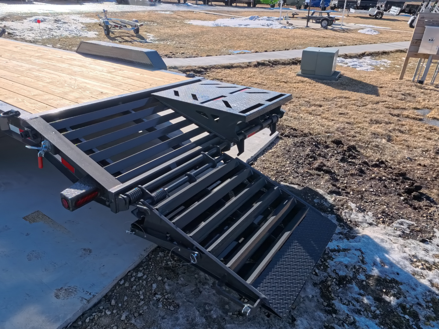 New 2026 Iron Bull 83 x 22 EWB Equipment Trailer with 14,000 lb. GVWR & Rampage Ramps in Ranch Gray