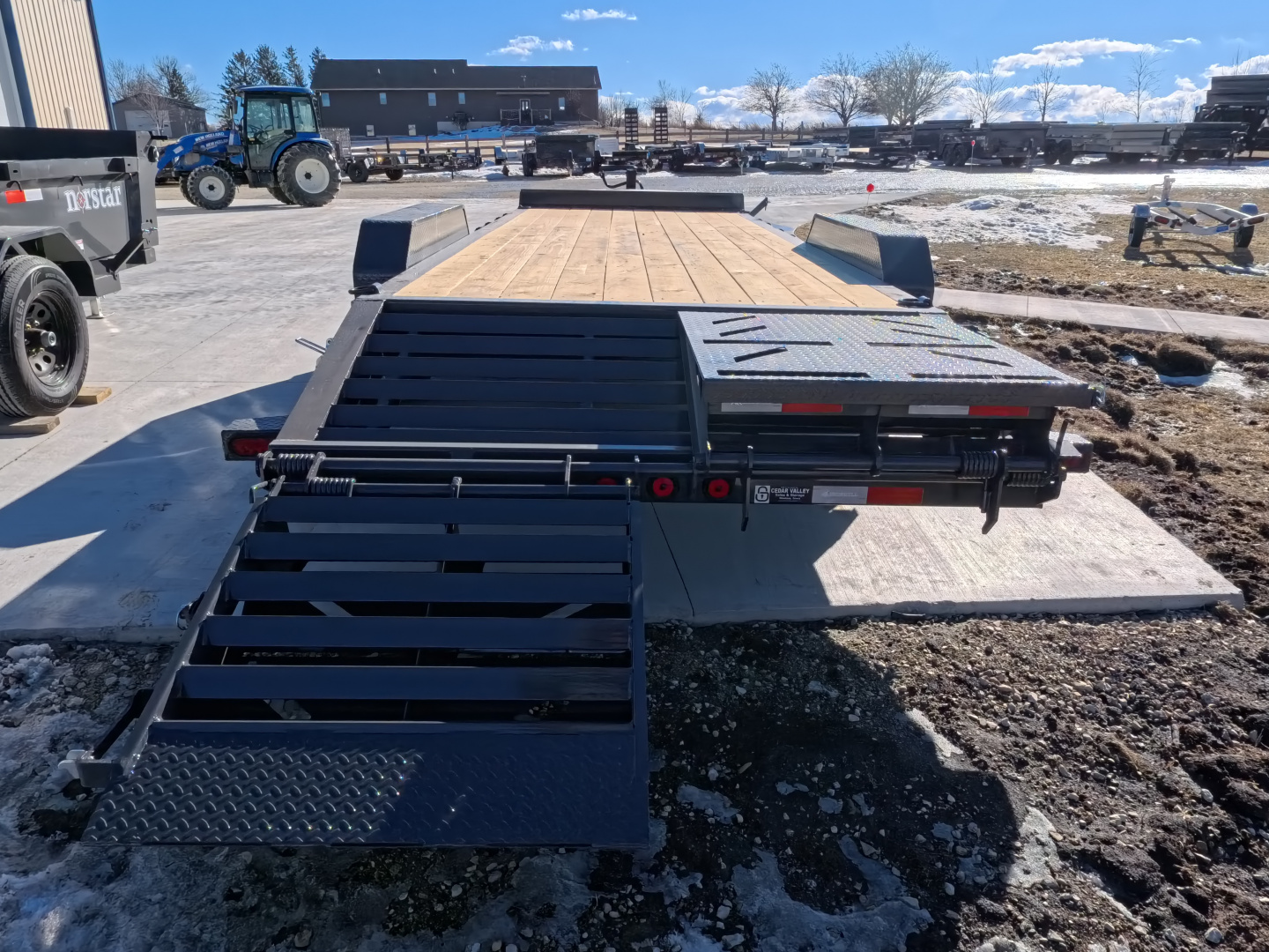 New 2026 Iron Bull 83 x 22 EWB Equipment Trailer with 14,000 lb. GVWR & Rampage Ramps in Ranch Gray