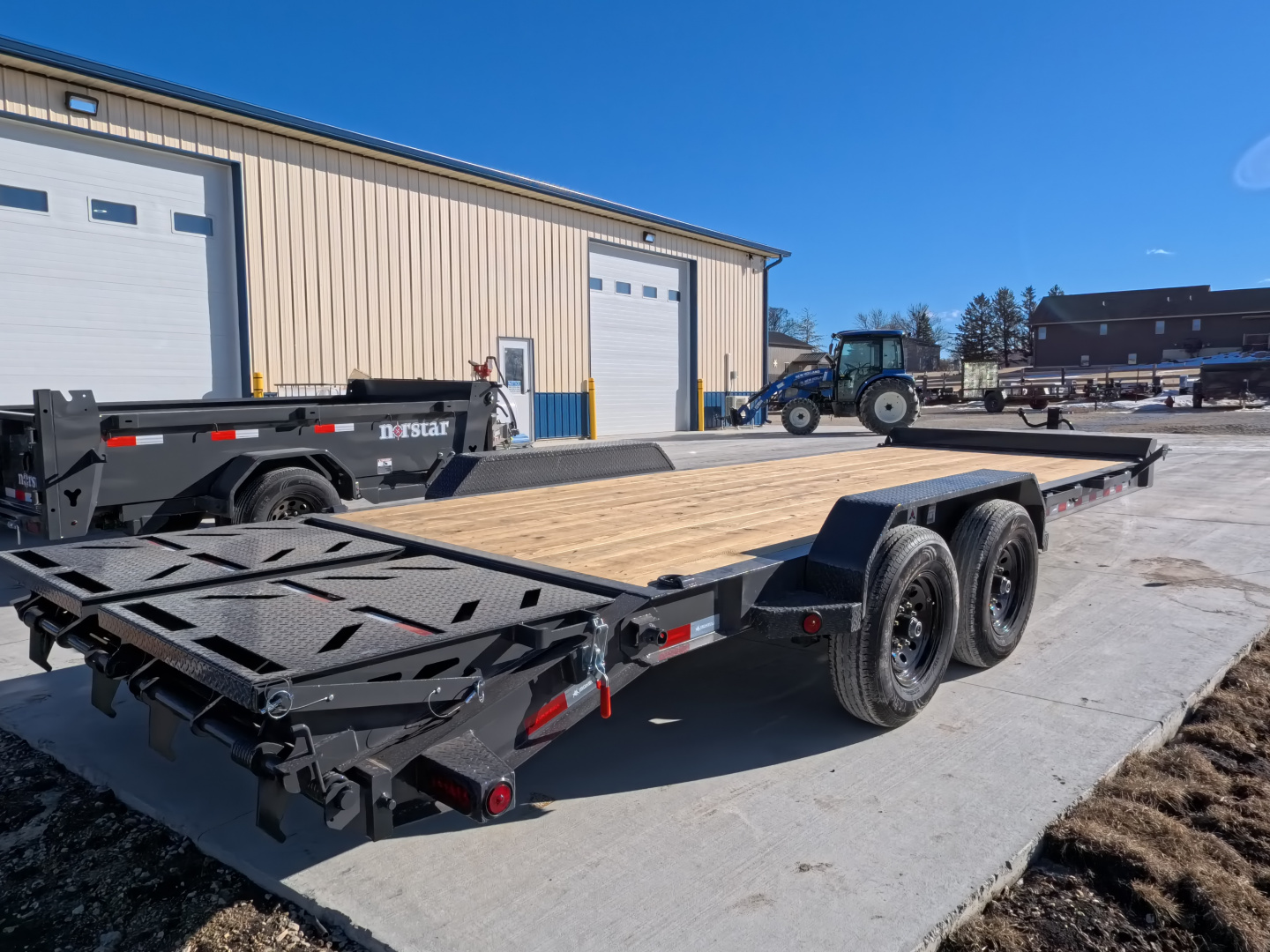 New 2026 Iron Bull 83 x 22 EWB Equipment Trailer with 14,000 lb. GVWR & Rampage Ramps in Ranch Gray