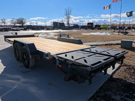 New 2026 Iron Bull 83 x 22 EWB Equipment Trailer with 14,000 lb. GVWR & Rampage Ramps in Ranch Gray