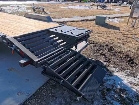 New 2026 Iron Bull 83 x 22 EWB Equipment Trailer with 14,000 lb. GVWR & Rampage Ramps in Ranch Gray