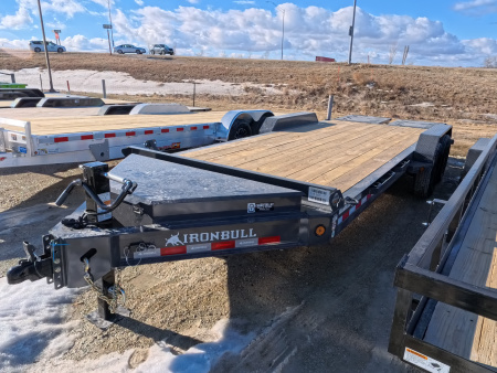 New 2026 Iron Bull 83x20 EWB Equipment Trailer, 14,000lb GVWR with Rampage Ramps in Gray