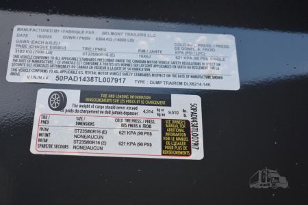 New 2026 BELMONT Dump Trailer