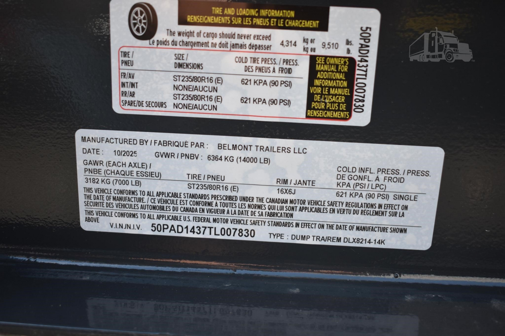 New 2026 BELMONT 14 ft Dump Trailer