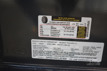 New 2026 BELMONT 14 ft Dump Trailer