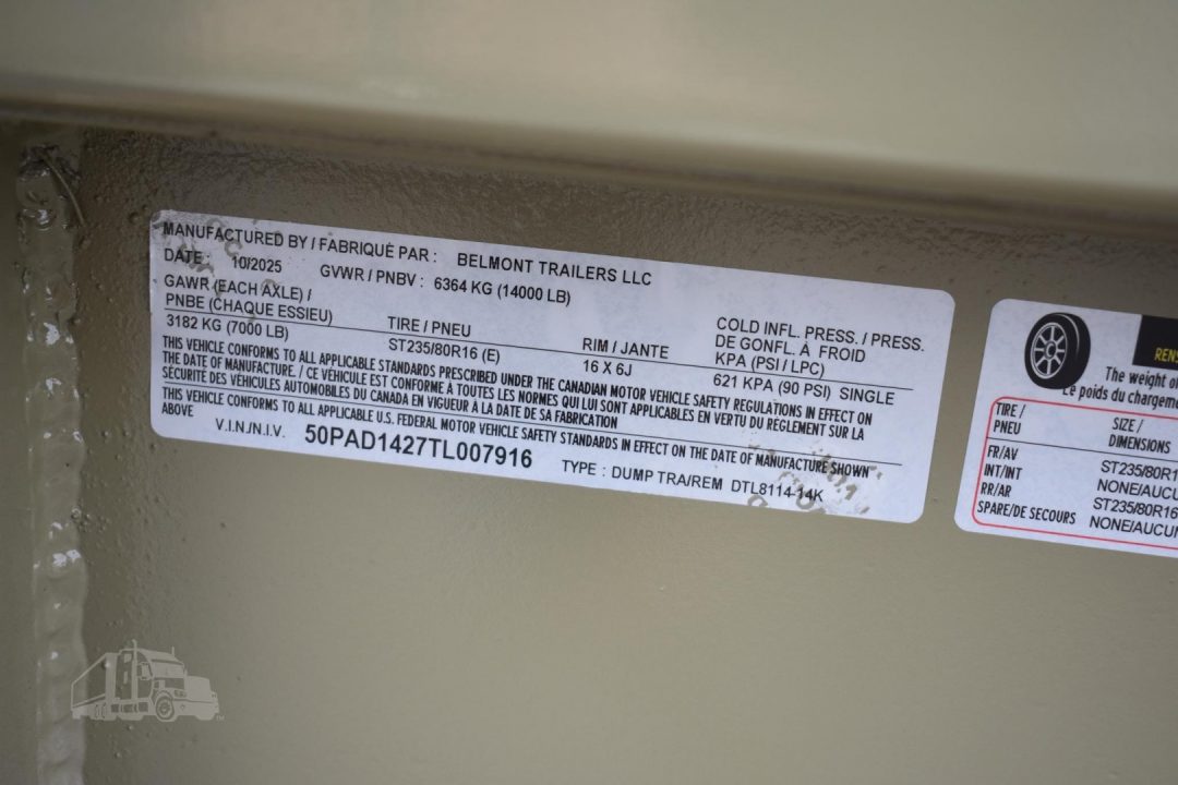 New 2026 BELMONT 14 ft Dump Trailer