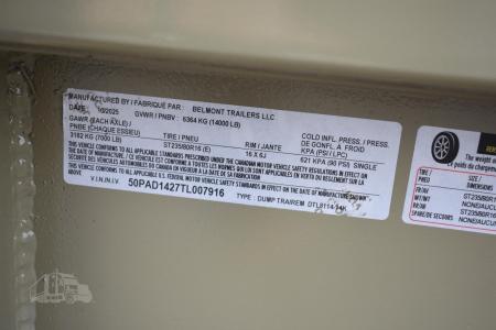 New 2026 BELMONT 14 ft Dump Trailer
