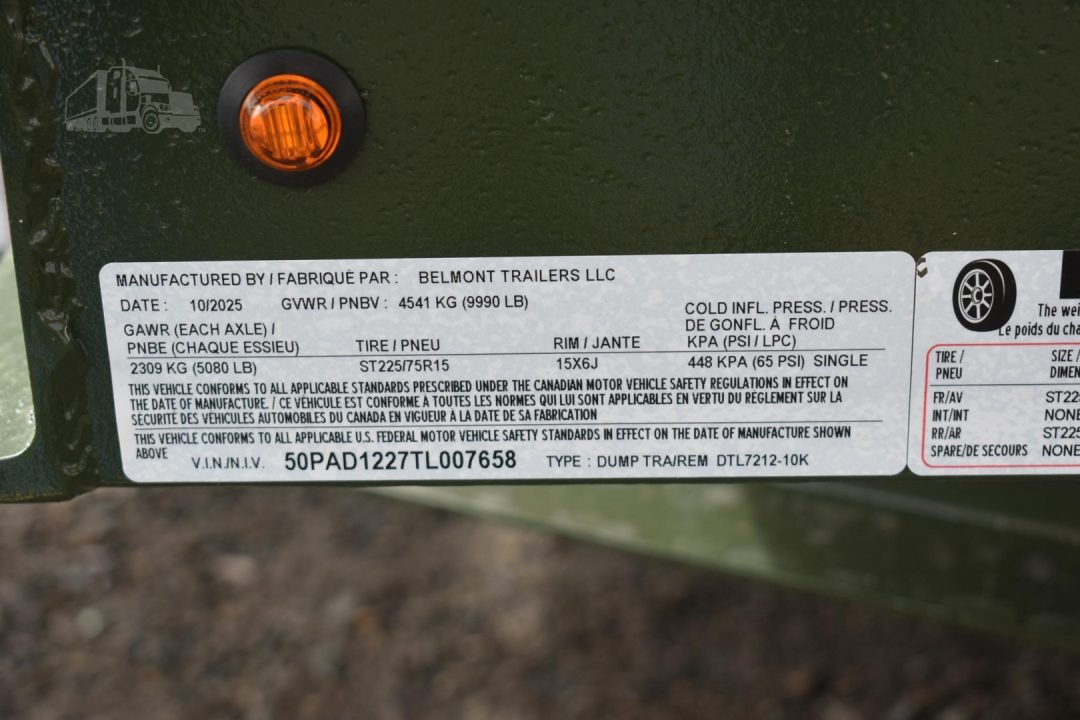 New 2026 BELMONT 12 ft Dump Trailer