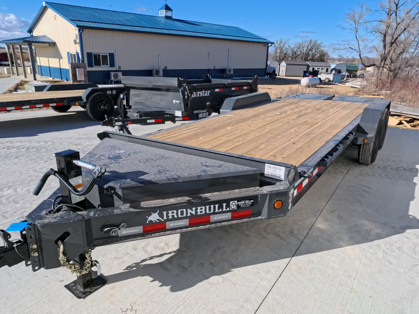 New 2026 Iron Bull 83x20 EWB Equipment Trailer, 14,000lb GVWR with Rampage Ramps in Gray
