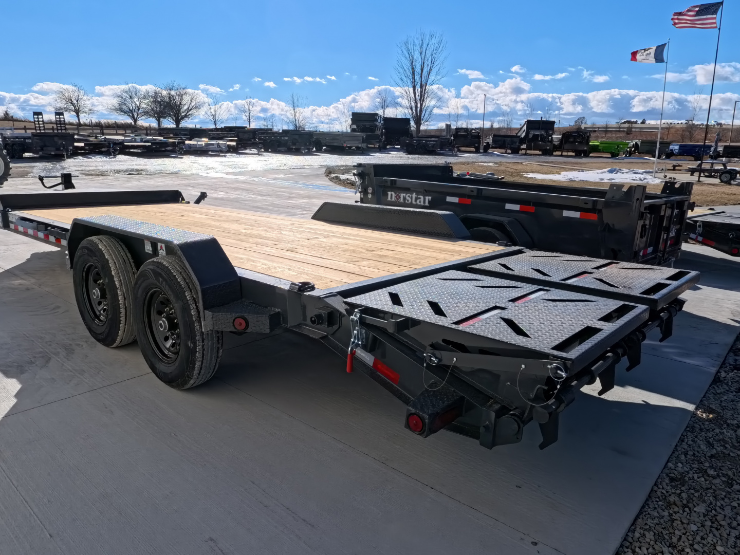 New 2026 Iron Bull 83x20 EWB Equipment Trailer, 14,000lb GVWR with Rampage Ramps in Gray