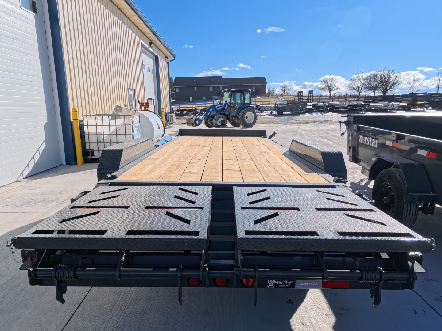 New 2026 Iron Bull 83x20 EWB Equipment Trailer, 14,000lb GVWR with Rampage Ramps in Gray