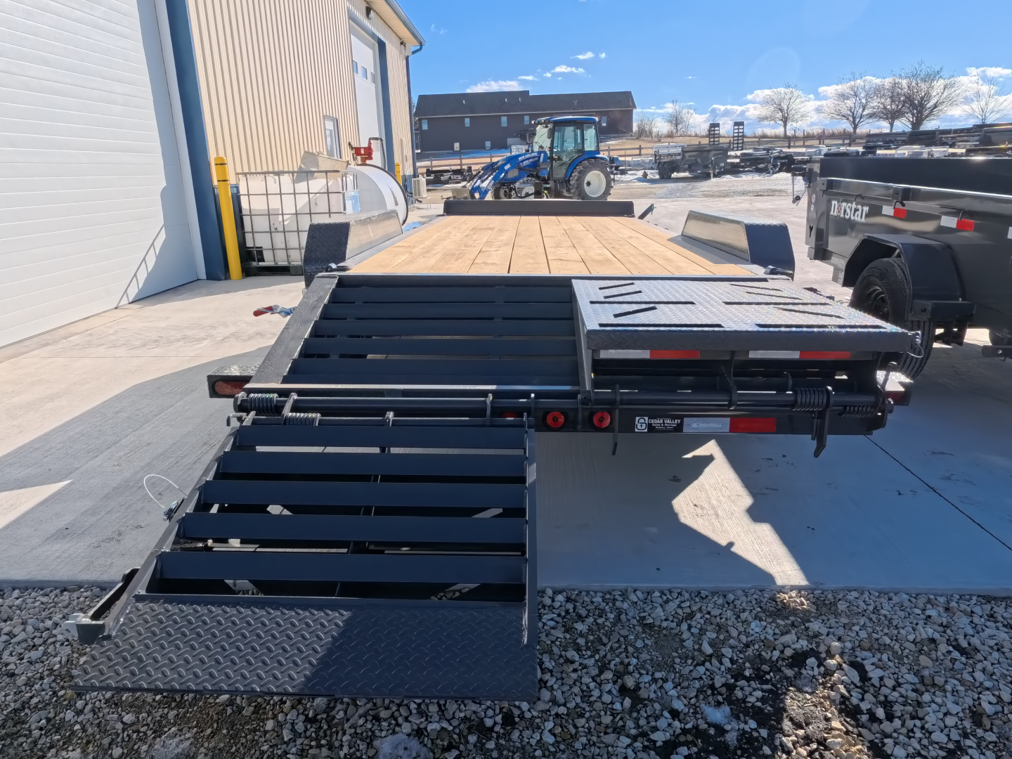 New 2026 Iron Bull 83x20 EWB Equipment Trailer, 14,000lb GVWR with Rampage Ramps in Gray