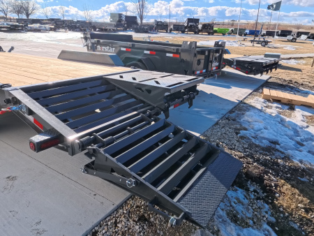 New 2026 Iron Bull 83x20 EWB Equipment Trailer, 14,000lb GVWR with Rampage Ramps in Gray