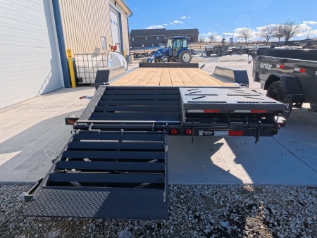 New 2026 Iron Bull 83x20 EWB Equipment Trailer, 14,000lb GVWR with Rampage Ramps in Gray
