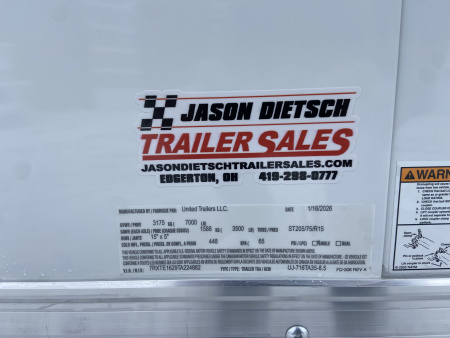 New United UJ 7X16 Cargo Enclosed Trailer