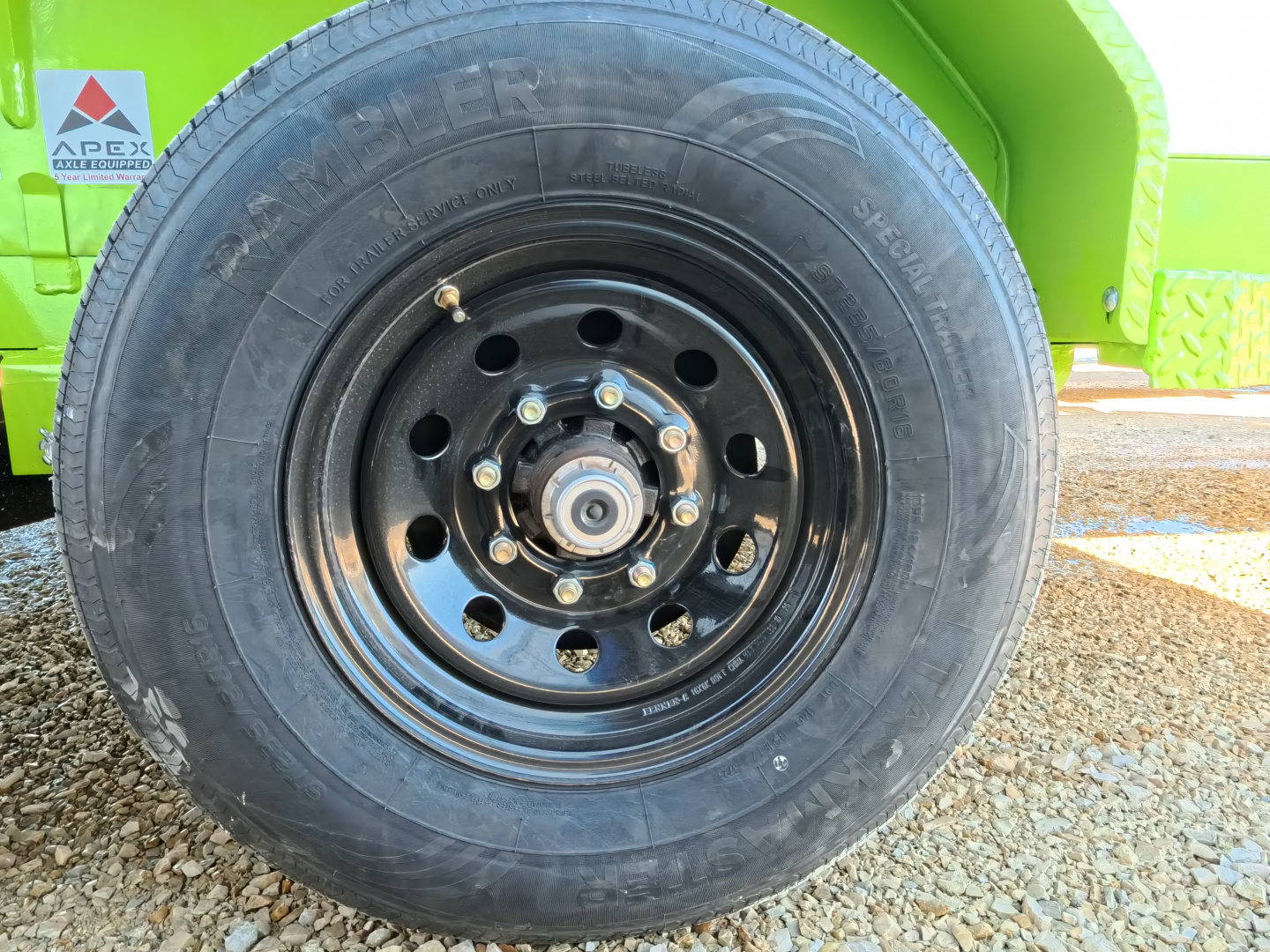 New 2026 Iron Bull 83x20 EWB Equipment Trailer, 14,000lb. GVWR with Rampage Ramps in Neon Safety Green